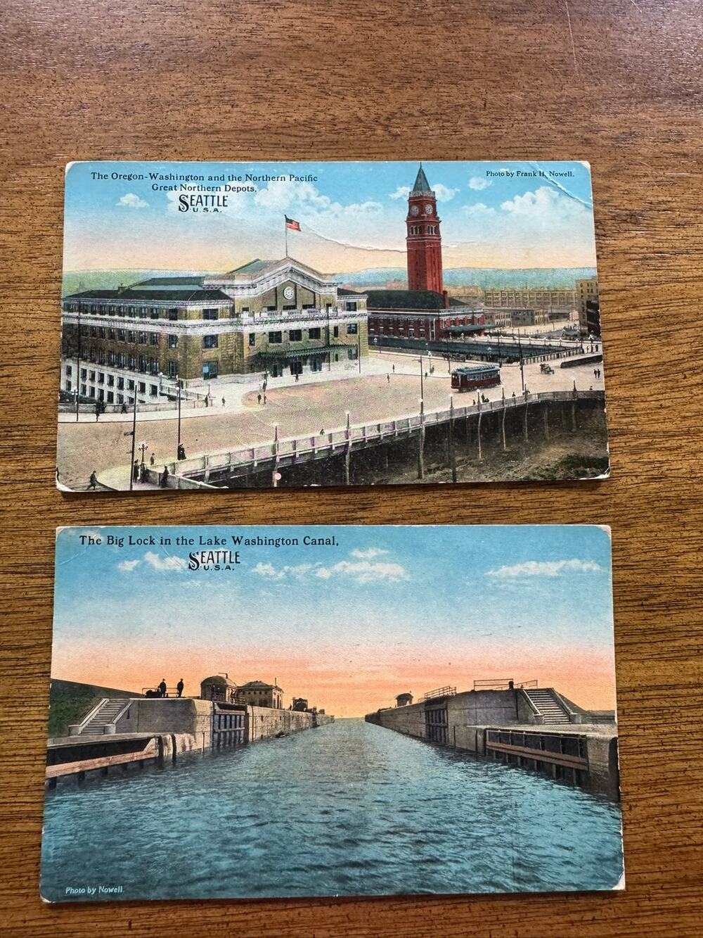Antique 1910s Seattle WA Postcards Lot Frank Nowell Depots Lake Washington